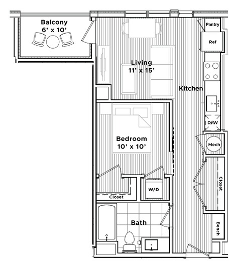 a floor plan of a small house at Madison West Elm, Pennsylvania, 19428